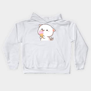 vintage-cat eat ice cream Kids Hoodie